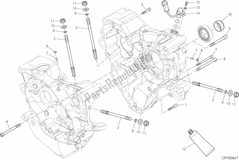 Alle onderdelen voor de 10a - Paar Halve Carters van de Ducati Monster 1200 S USA 2020
